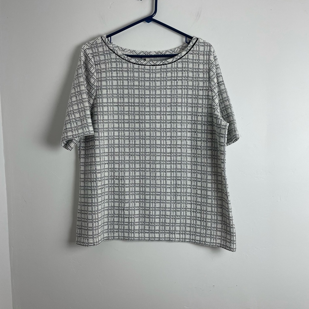 Talbots Textured Square Pattern Top Sz XL